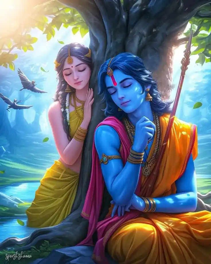 animated radha krishna wallpaper