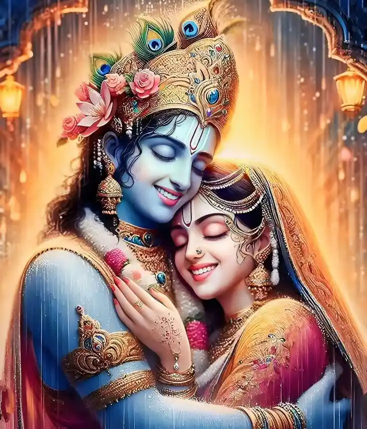radha krishna wallpaper blue colour