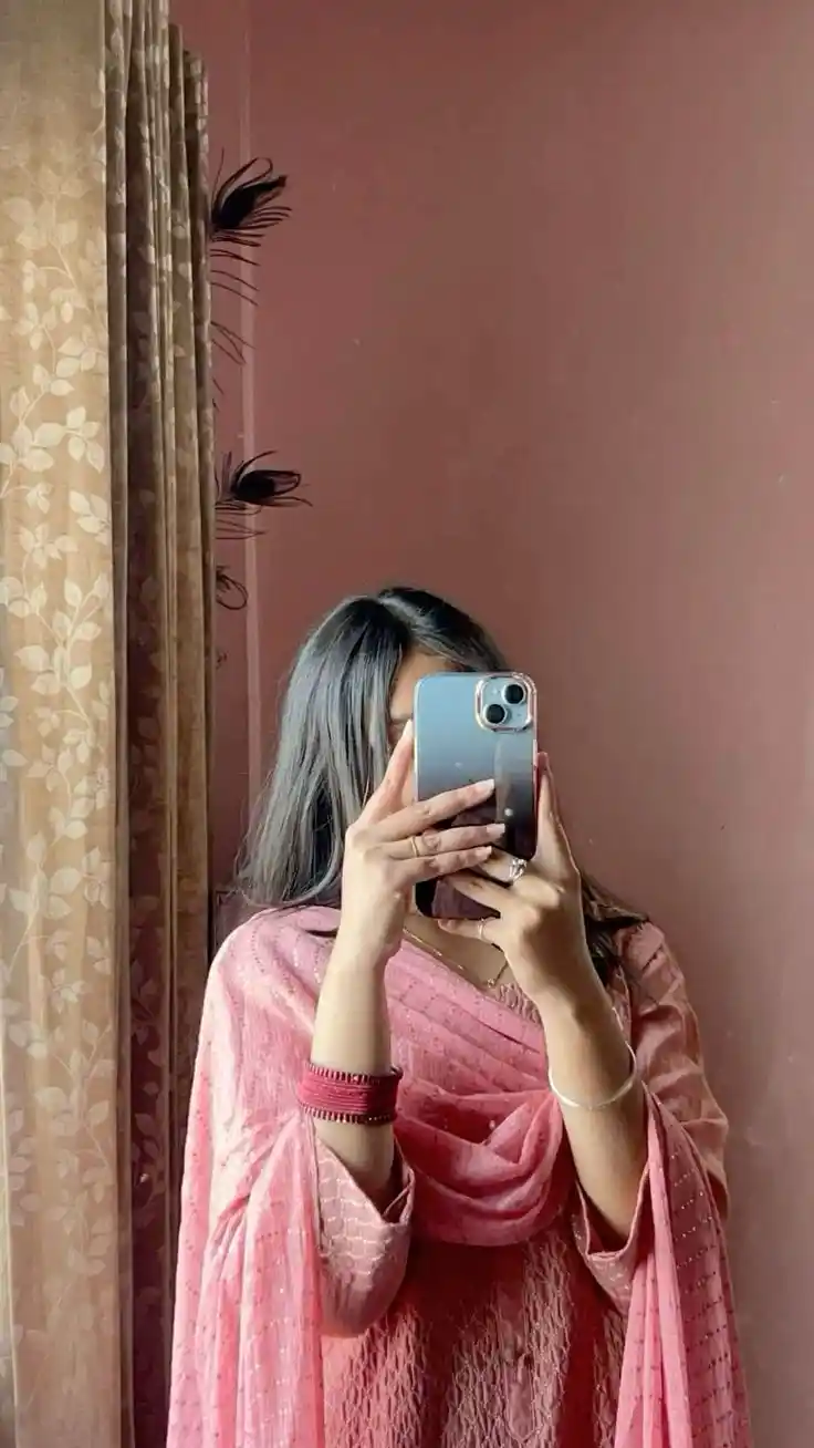 real girl pic hide face