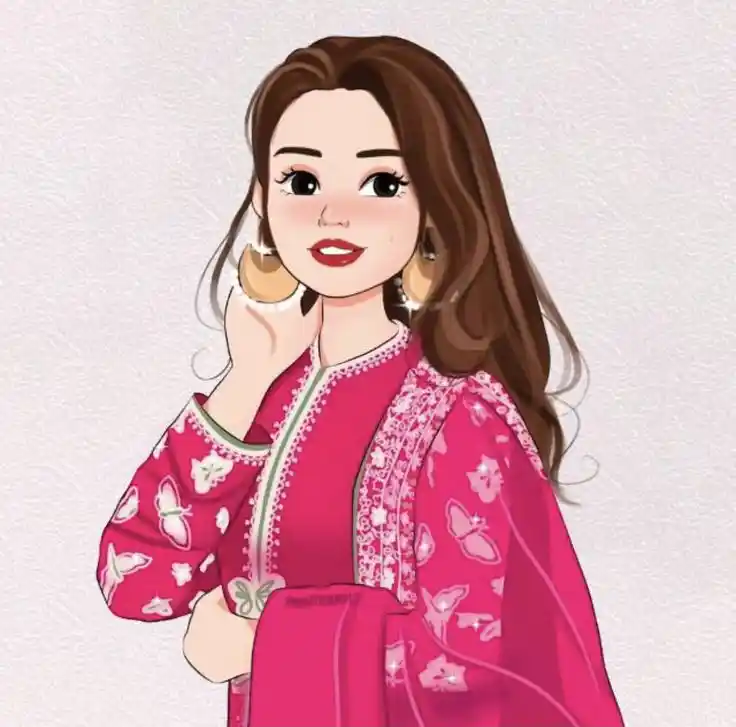 cute attitude dp girl cartoon for instagram